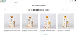 QHC best sunblock in Pakistan collection featuring SPF 60 sunscreens